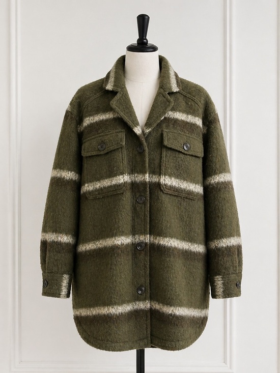 Old Navy Jackets & Blazers - Old Navy Olive Stripe Shacket Jacket - Women